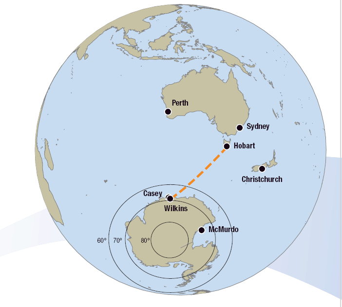 Route Hobart - Casey