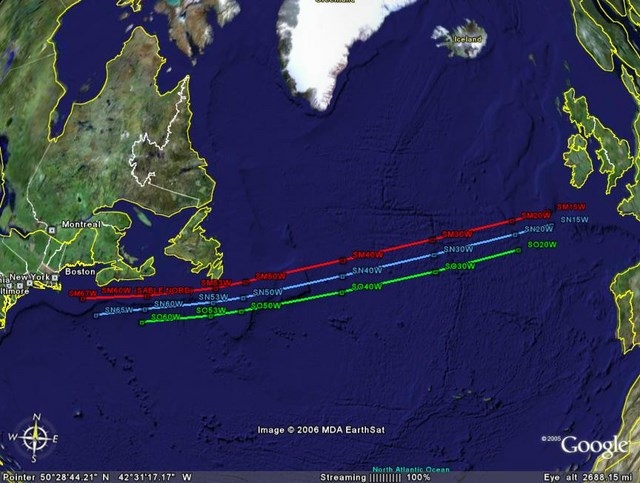 Atlantique Nord - Routes de Concorde