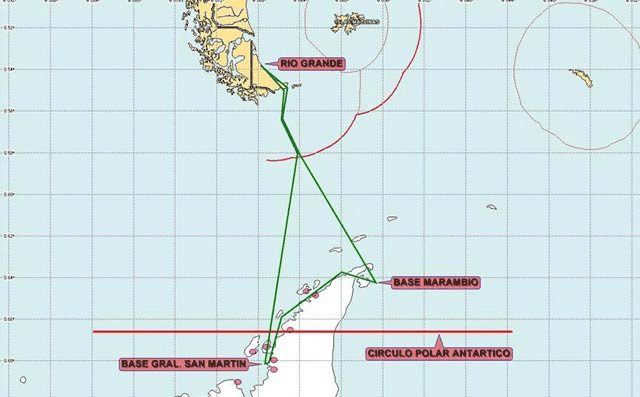 Routes  Rio Grande - Antarctic