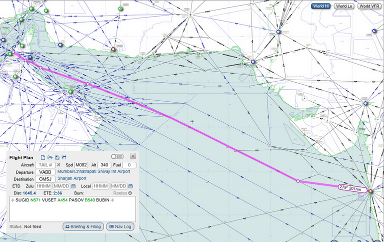 Skyvector : VABB to OMSJ